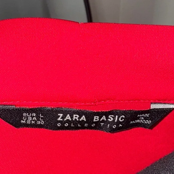 Zara Flutter Sleeve Blouse Top Red Size L - Picture 7 of 8